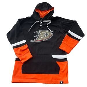 Anaheim Ducks NHL Fanatics Mens M Hoodie Black Orange Pullover Jersey